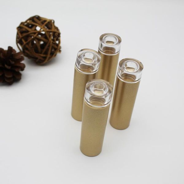 

10/20/50pcs 12.1 round empty gold lipstick tube with clear bottom diy cosmetic lip pipe shell mouth lip rouge pack bottle