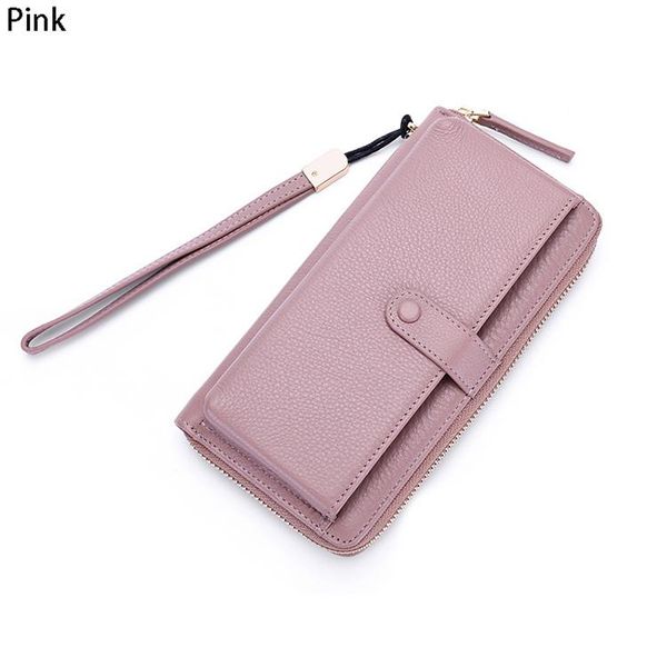 

wallets xiyuan women long wallet genuine leather rfid phone bag coin purse card holder women's design clutch, Red;black
