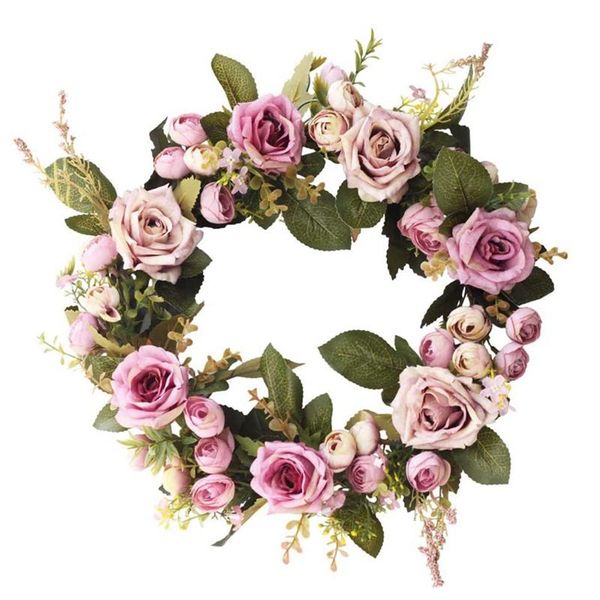 

artificial rose flower wreath spring wreath for front door wall window wedding party farmhouse garden home decor