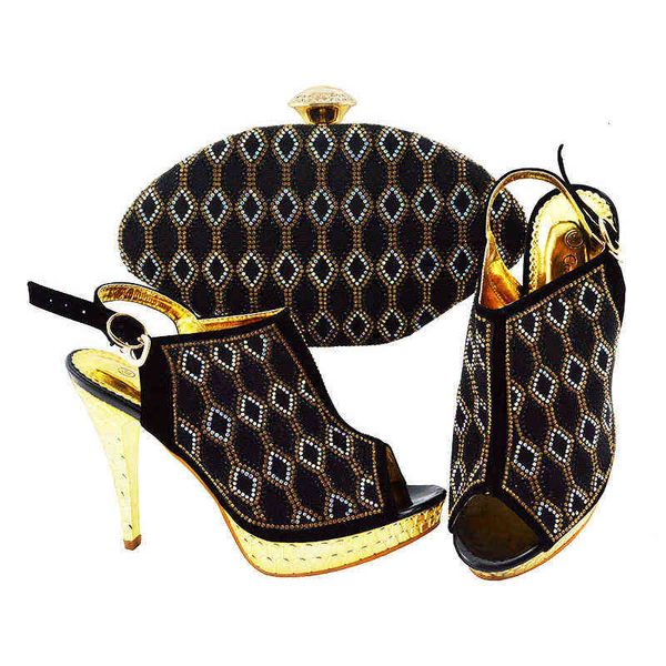 

thin heel fish mouth high-heeled shoes, messenger hand bag, french buckle sandal bag set, Black