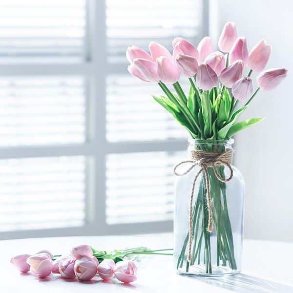 

decorative flowers & wreaths home decor artificial tulip simulation christmas wedding party outdoor decoration indoor tablecreative orna
