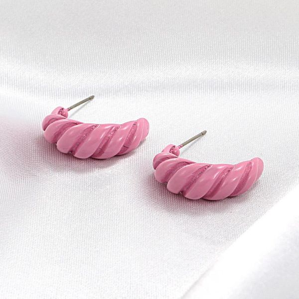 

hoop & huggie women vintage metal c-shaped twist earrings jewelry gifts, Golden;silver
