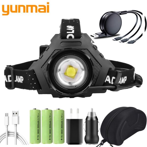 

xhp90.2 head lamp led headlamp headlight power bank 7800mah 3 pcs 18650 usb rechargeable battery bulbs zoom 2064