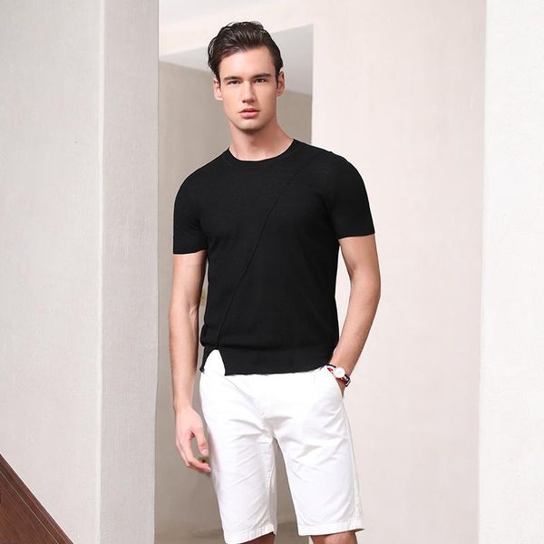 

men's t-shirts zhili pure color t-shirt, White;black