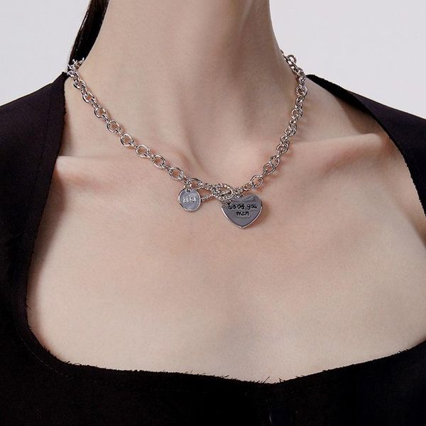 

chains 2021 trendy short heart necklace female clavicle chain jewelry accessories choker necklaces for women wholesale, Silver