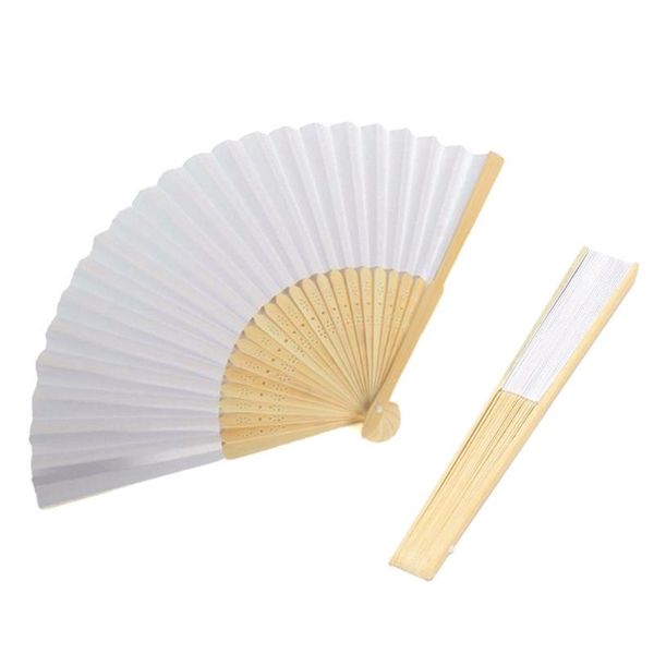 

other home decor blank white diy paper bamboo folding fan for hand practice calligraphy painting drawing wedding party gift ornaments