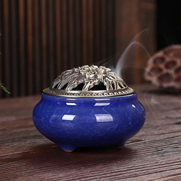 

sachet bags ceramic ice crack porcelain diffuser sandalwood censer