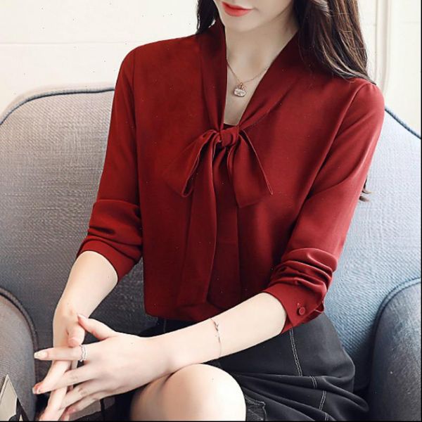 

blusas mujer de moda long sleeve women shirts womens and blouses chiffon shirt feminina plus size plus size, White