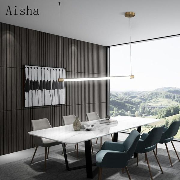 

pendant lamps modern minimalist led tube bar lamp hanging linear light 40cm 60cm 90cm 120cm office lighting dining room lights