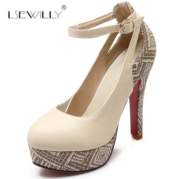 

dress shoes lsewilly size 31-46 ladies high heel women round toe thin buckle pumps party club wedding elegant footwears s451, Black