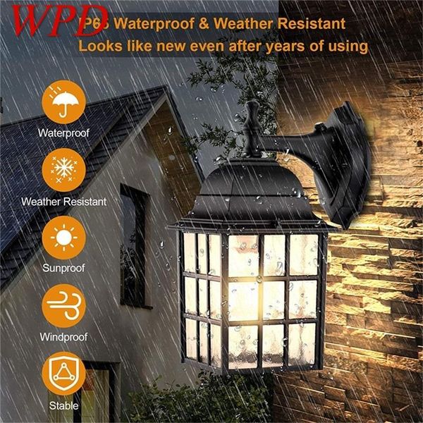 

outdoor wall lamps wpd sconces light classical led build-in sensor lamp waterproof ip65 home decorative for porch