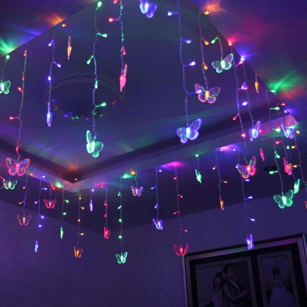 

hanging led butterfly string light waterproof curtain valentine's day party holiday 48pcs led string lights decoration bulbs
