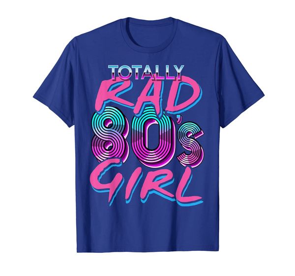 

totally rad 80's girl retro party costume gift for women t-shirt, White;black