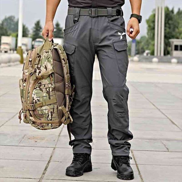 

trousers tactical pants mens sweatpants army military long trousers hiking cargo pants men tactical men cargo windproof, Black
