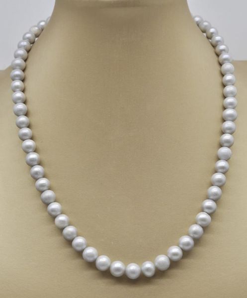 

chokers habitoo 18inchs natural gray 8-9mm freshwater pearl necklace jewelry multiple types of clasp options daily wedding party gift, Golden;silver