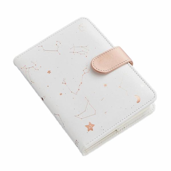 

starry star moon pu leather notebook hardcover paper journal diary planner notepads, Purple;pink