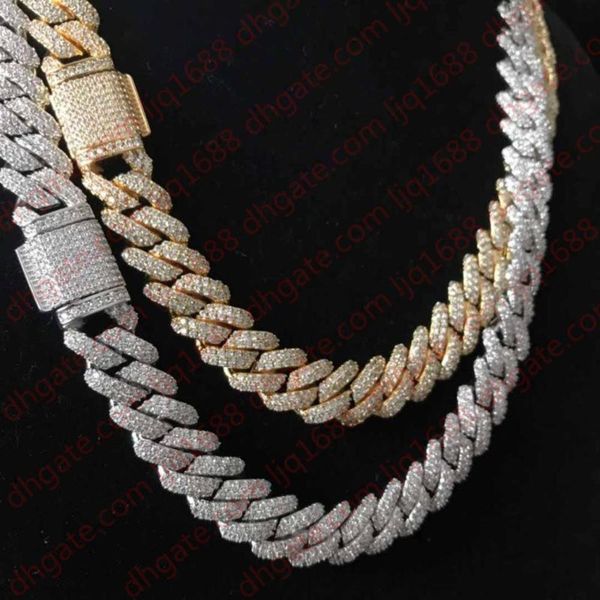 

iced out bling prong cuban link chain, Silver