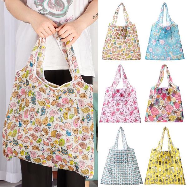 

storage bags family life folding environmental protection polyester shopping bag gift reusable