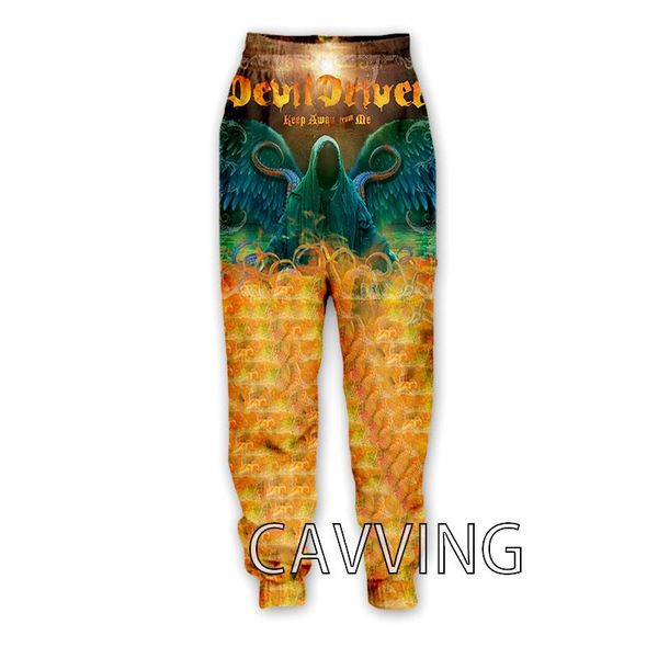 

men's pants cavving 3d print devildriver band casual sports sweatpants straight jogging trousers, Black