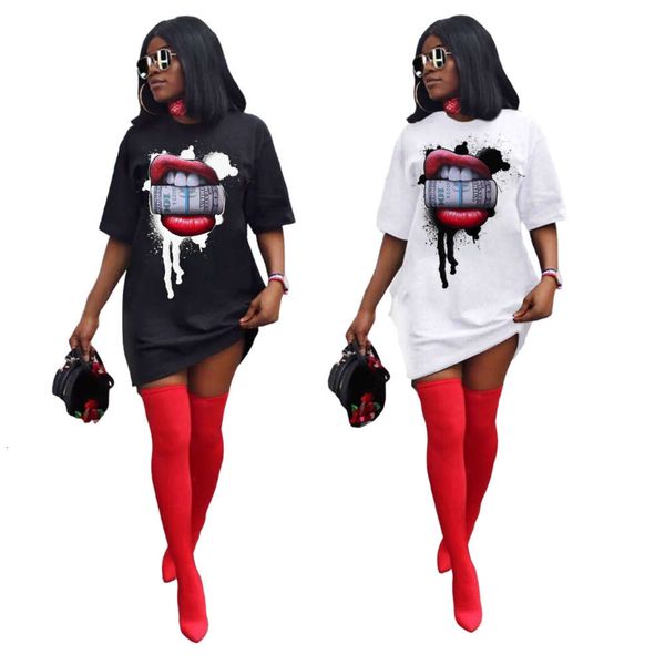 

q7055 fashion mouth women's dress, Black;gray