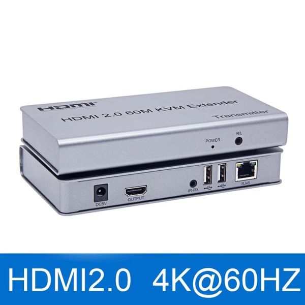 

audio cables & connectors 2.0 4k@60hz kvm extender usb mouse keyboard extension ethernet cat5e/6 cable local loop-out support touch scr