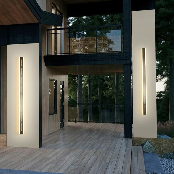 

wall lamps long strip outdoor waterproof minimalist bedroom light engineering villa background garden decorative lamp