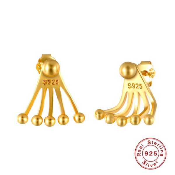 

other 2021 design chic trendy s925 sterling silver stud piercing earrings for women female girl fancy upscale street jewelry gift, Golden;silver