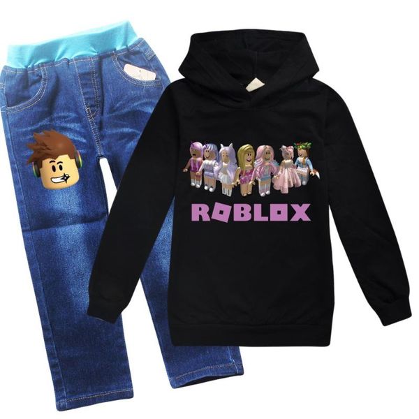 

clothing sets baby children 2-16 years birthday suit boys tracksuits kidsrobloxing sport suits hoodies +pants 2pcs set, White
