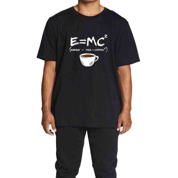 Coolmind 100% algodão Café Imprimir Homens Camiseta Engraçado Tamanho Grande O-Neck Streetwear T- T- Tee S 210629