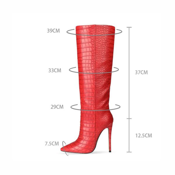 

european and fashion pointed toe stiletto standard snake long sleeve tube female boots winter women's shoes whbt, Black
