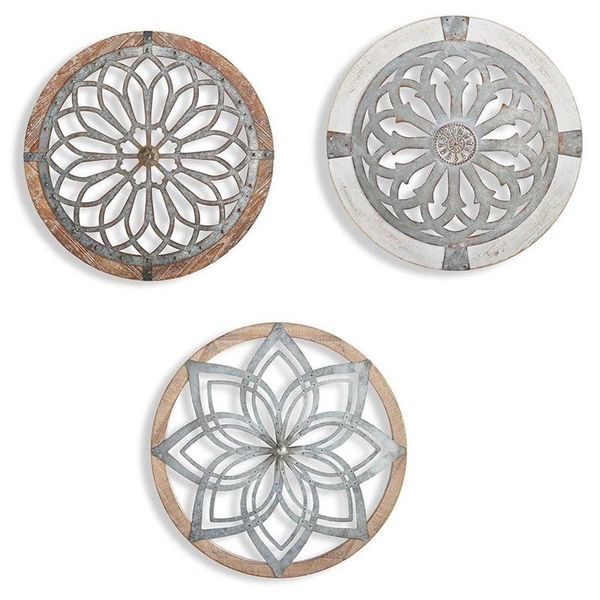 

decorative objects & figurines 3pcs nordic style wall art decor creative acrylic home hanging retro round shelf craft