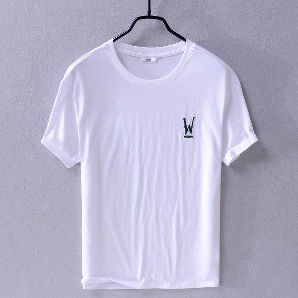 

2021 new casual mens cotton short-sleeved solid t-shirt loose round neck breathable t shirt fashion tshirt for men camiseta 1zvl, White;black