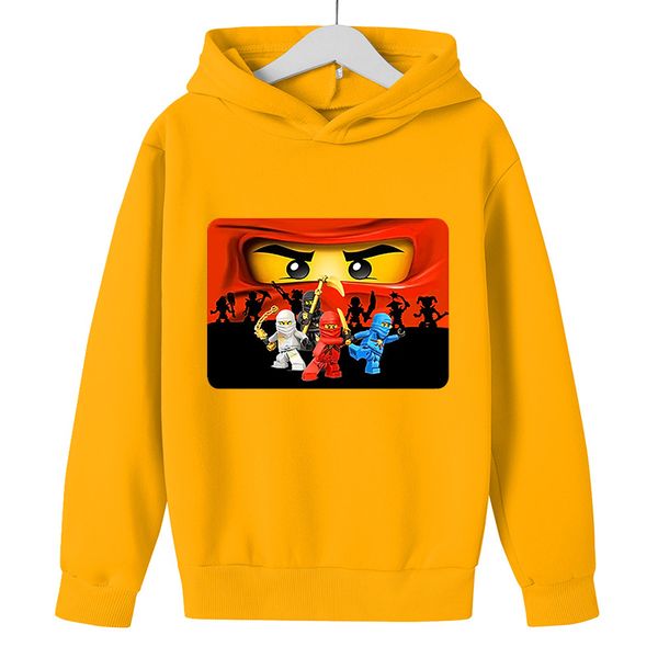 

2021 new products childrens movies anime lego video games family dinner spoof street sweater girls autumn printed polar fleece, Black