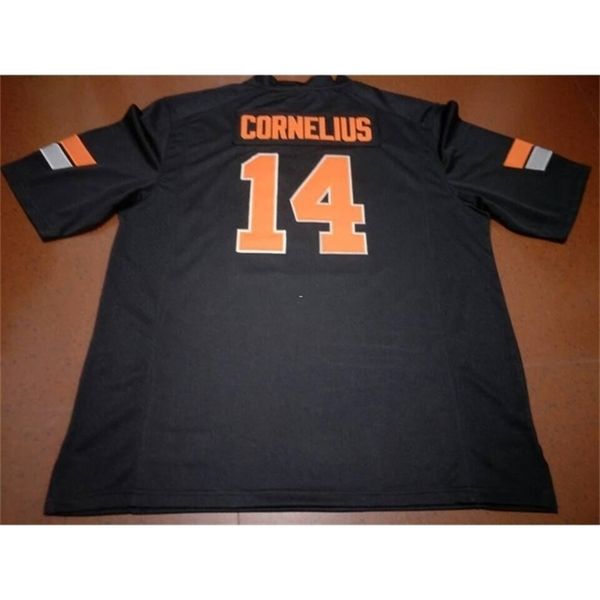 

668 taylor cornelius #14 real embroidery alumni college jersey s-4xlor custom any name or number jersey, Black