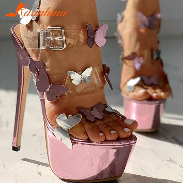 

sandals karin 2021 fetish extreme high heels women's summer female butterfly party wedding bridal platform shoes woman, Black