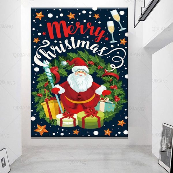 

paintings santa claus canvas painting wall art prints posters room decor pictures kids christmas gift bedroom home decoration