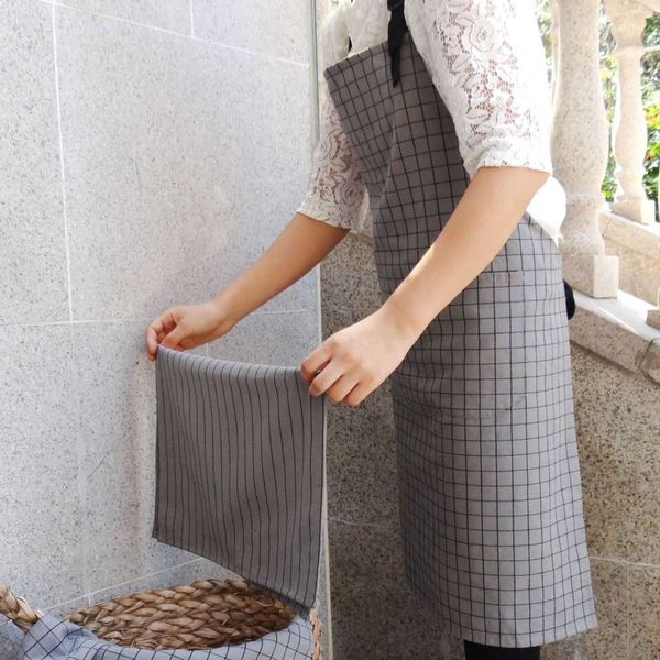 

apronsnordic style cotton yarn dyed grey apron sleeve