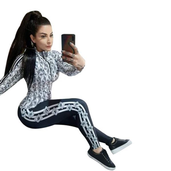 

women tracksuits two pieces set oversized sweatshirt pants letter printing 2pcs suits designer female casual sports outfits s-2xl, Gray