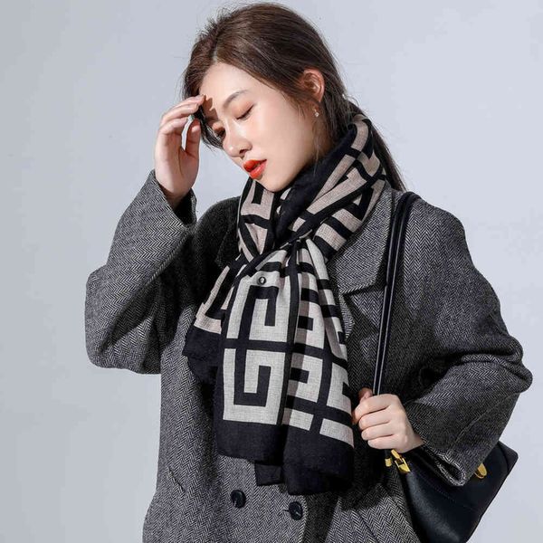 

scarf [loose and comfortable warm bib]comfortable loose popular scarf fashion new bib, Blue;gray