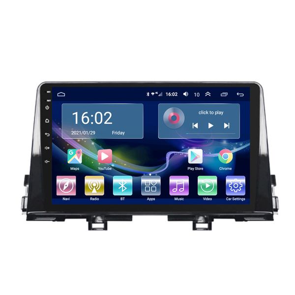 Multimídia Video Player Navegação Carro Rádio Estéreo 2-DIN Android 10 para Kia Picanto 2016-2019