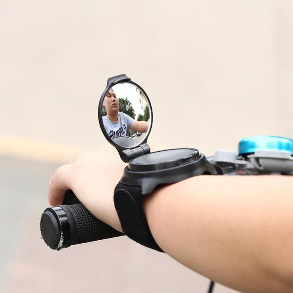 

bike groupsets bicycle rearview mirror 360 degree rotation mtb arm wrist strap rear view accessories