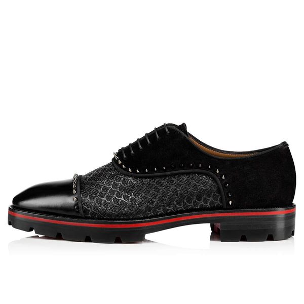 

leisure gentleman leather flats shoes red bottom oxfords loafers luxurious moccasin tire rubber soles genuine leather with buckle super, Black