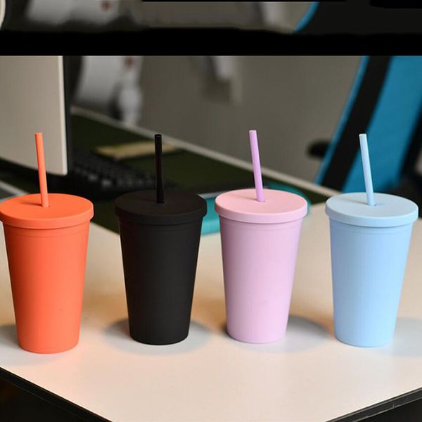 

instock double walled acrylic tumblers 16oz matte pastel plastic water cup festival party supplies 4color inng