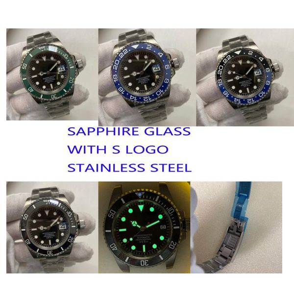 

wristwatches automatic watch 40mm stainless steel case brushed strap nh35 movement black dial sapphire glass df34, Slivery;brown