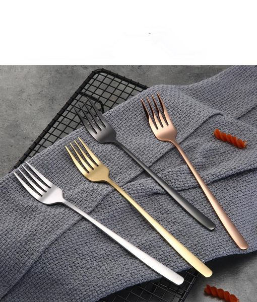 

1pc 304 stainless steel dinner fork set korea colourful dessert fork with long handle for l party pn 006