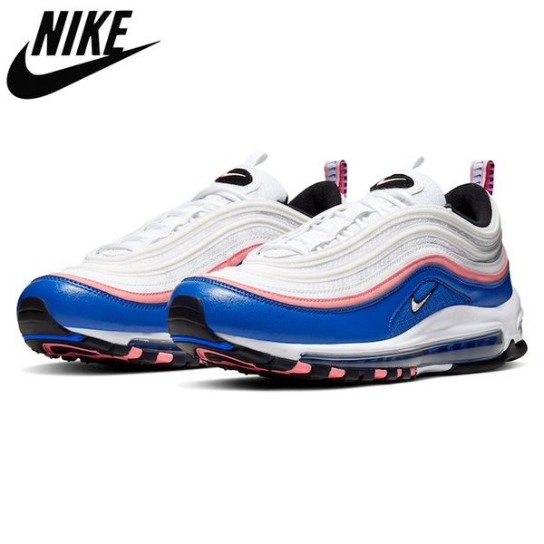 

fashion 97 max running shoes game royal laser blue gold bullet outdoors breathable men women sports sneakers size 36-45