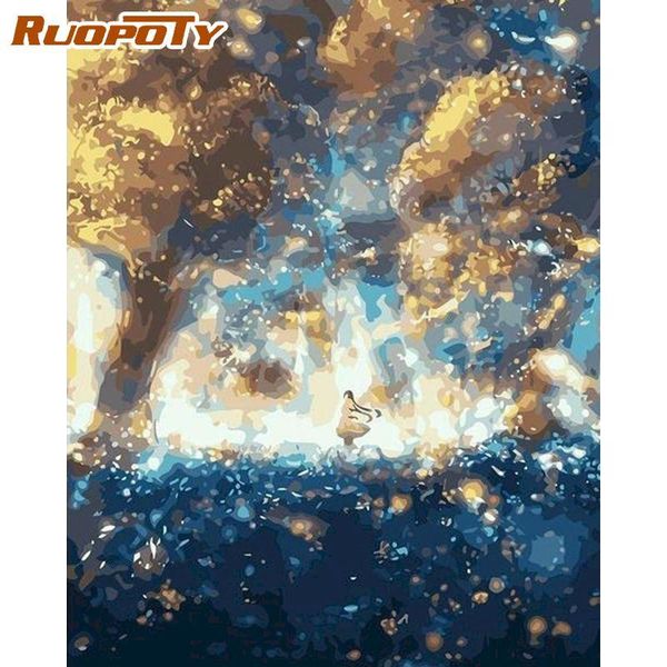 

paintings ruopoty frame landscape diy painting by numbers modern wall art canvas acrylic paint number for home decor