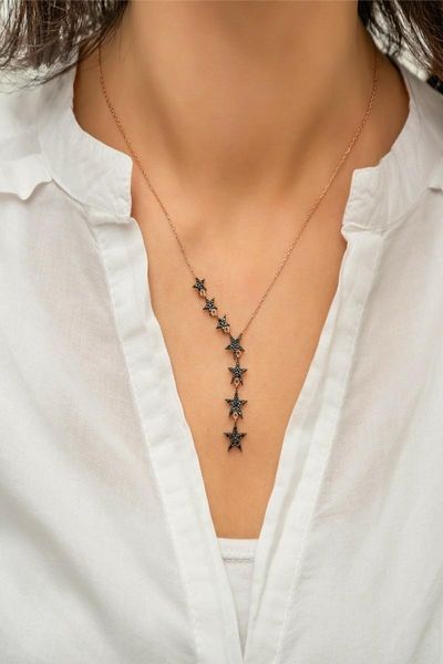 

chains bibury sterling silver 925 necklace women's lined star model with zircon stone quality