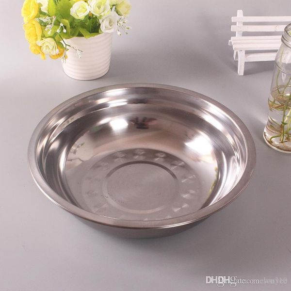 

wholesale large capacity salver stainless steel soup plate lightweight eco-friendly kitchen tableware soup towel dh0043