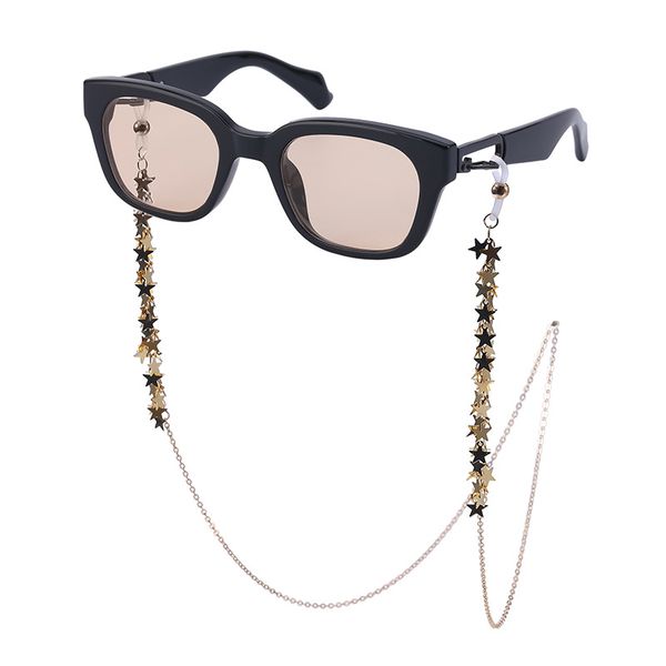 

new fashion sunglasses for women gm same paragraph leopard brown exquisite star chain decoration eyewear black apricot glasses female catwal, White;black